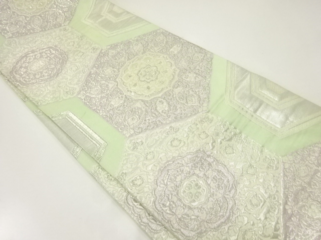 アンティーク　亀甲に華紋模様織出し袋帯（材料）